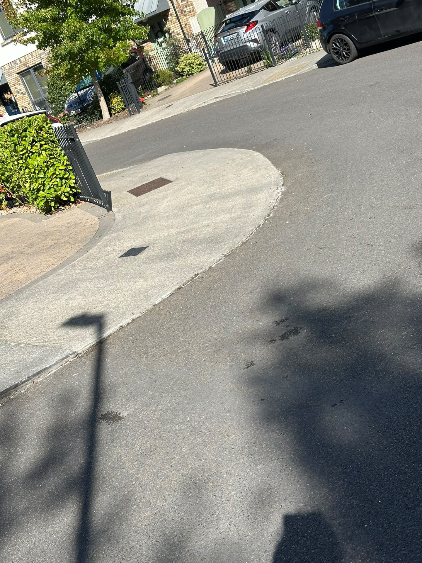 Corner kerb swept clean