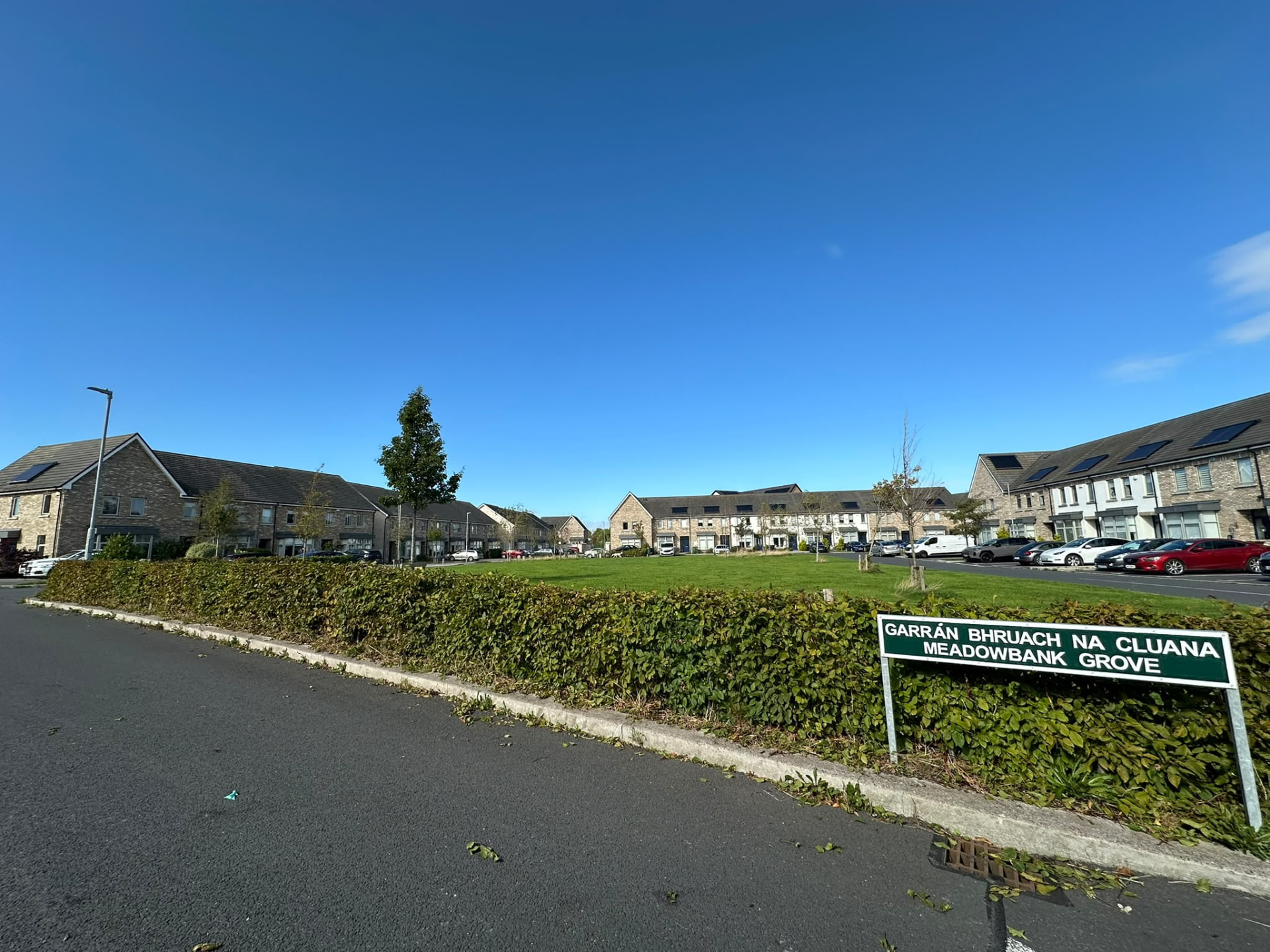 The green at Meadowbank Grove on a sunny morning