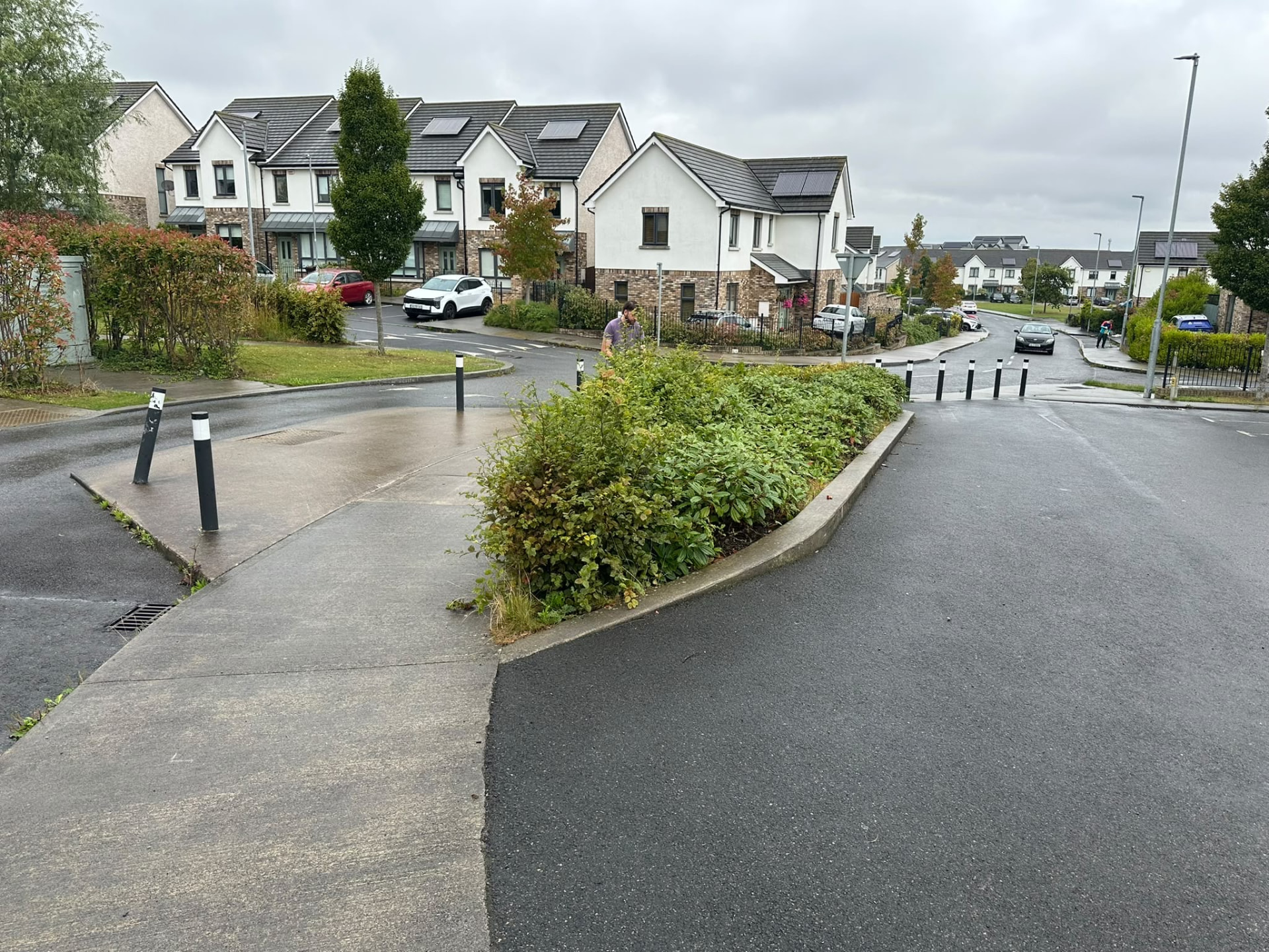 Tackling the planted island at the junction